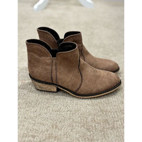 Dingo Women's Socorro Faux Leather Western Ankle Booties Tan Brown Size 8M - Picture 3 of 8